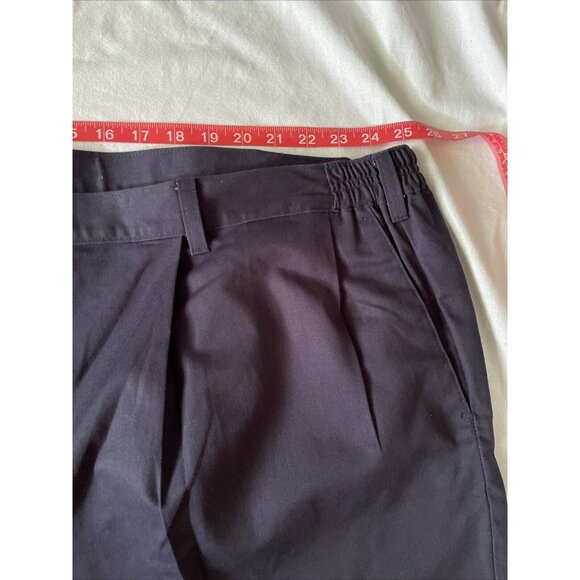 Haggar Mens Pleated Front Shorts 54W Dark Purple Full Cotton Elastic Waist Made - Picture 8 of 11